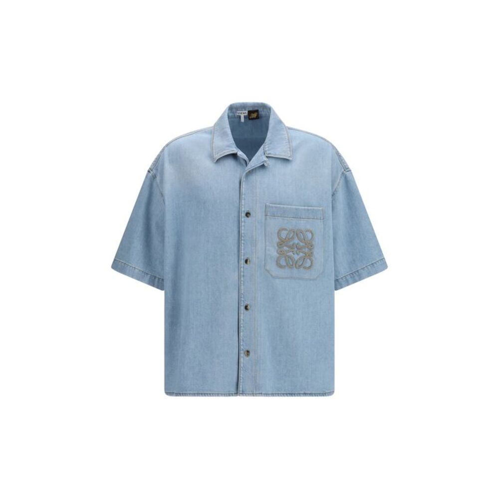 Loewe Men Short-Sleeved Denim Shirt Loewe X Paula’S Ibiza
